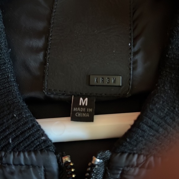 KREW Bomber Jacket, Diamond Pattern, Size Medium - Picture 2 of 3